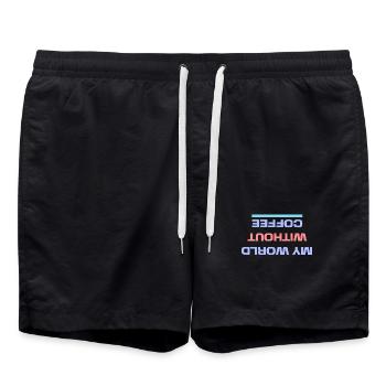 Caffeine Coffee Drinking Statement Coffee Lovers - Swim Trunks - black - Front - AI Model Male 185 light (185cm)