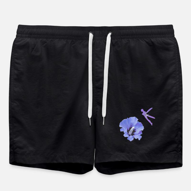 bezaubernde elfen oberteile, Hibiskusblüte - Badeshorts - Schwarz