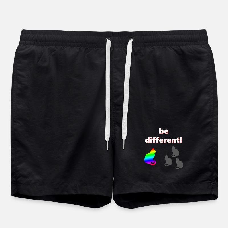 Be different, katzen Design, kluge Sprüche - Badeshorts - Schwarz
