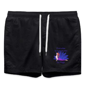 Yoga - Badeshorts - Schwarz - Vorne - AI Model Male 185 light (185cm)