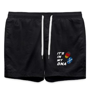 In my DNA Germany and Scotland - Swim Trunks - black - Front - AI Model Male 185 light (185cm)