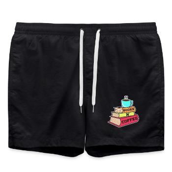 Caféine Café Boisson Déclaration Amateurs de café - Short de bain - noir - Devant - AI Model Male 185 light (185cm)