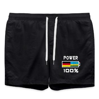Deutschland und Ruanda Power 100% - Badeshorts - Schwarz - Vorne - AI Model Male 185 light (185cm)