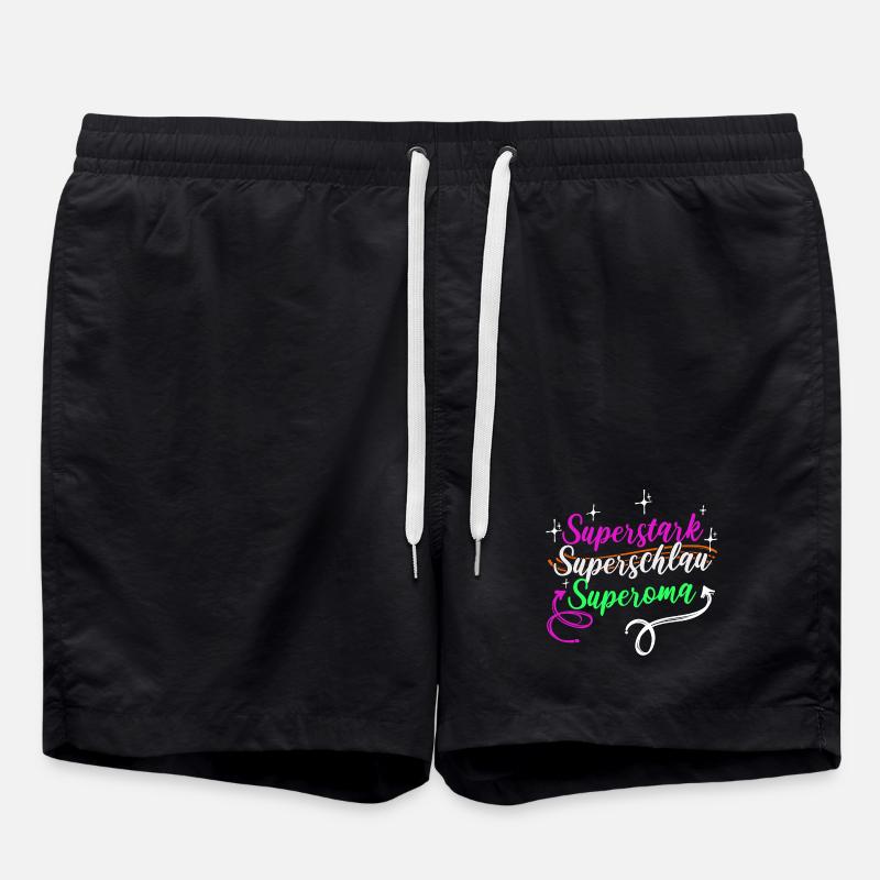 Superoma Spruch Großmutter Oma Rentnerin - Badeshorts - Schwarz