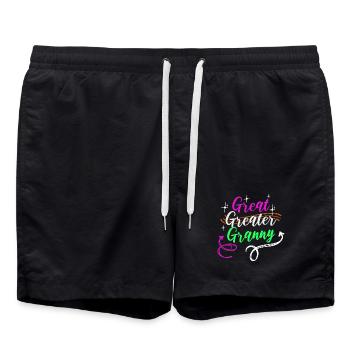 Großmutter Oma Spruch Superoma Rentnerin Alte Frau - Badeshorts - Schwarz - Vorne - AI Model Male 185 light (185cm)