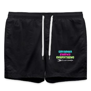 Oma Großmutter Alte Frau Seniorin Statement - Badeshorts - Schwarz - Vorne - AI Model Male 185 light (185cm)