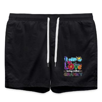Cool Statement Senior Grandmother Grandma Superoma - Swim Trunks - black - Front - AI Model Male 185 light (185cm)