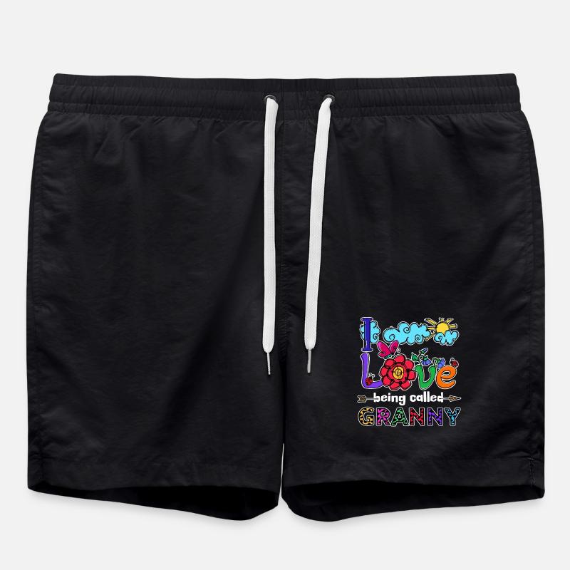 Cool Statement Seniorin Großmutter Oma Superoma - Badeshorts - Schwarz