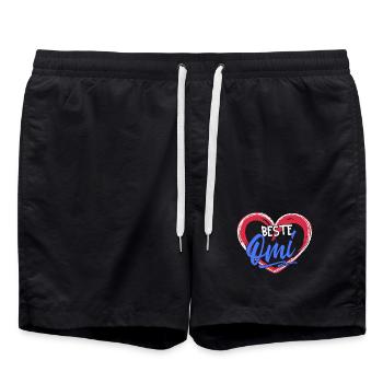 Grandma Glückwunsc Statement Best Grandma Grandmother - Swim Trunks - black - Front - AI Model Male 185 light (185cm)
