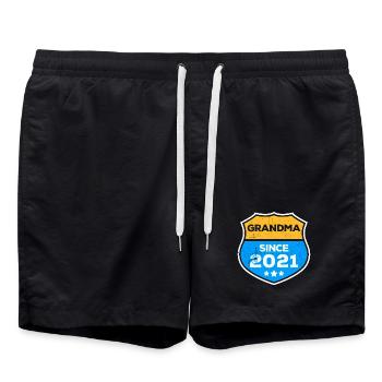 Grandmother Grandma Statement Pensioner Grandma - Swim Trunks - black - Front - AI Model Male 185 light (185cm)
