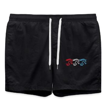 Icelandic Horses Stallion Gallop Icelandic Horses - Swim Trunks - black - Front - AI Model Male 185 light (185cm)