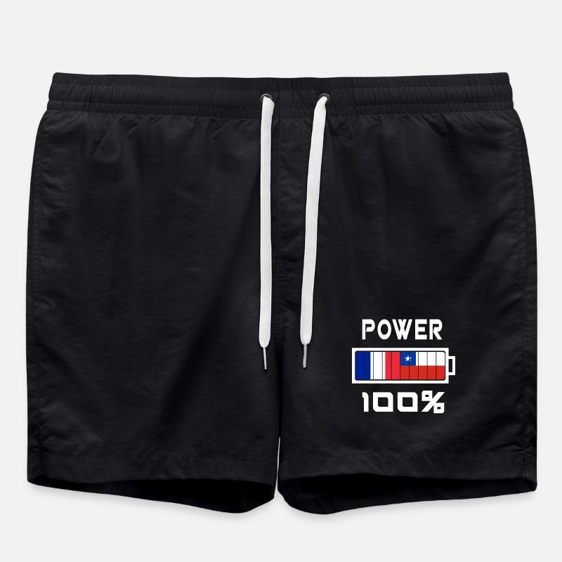 Chile und Frankreich machen 100% - Badeshorts - Schwarz
