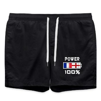 L'Angleterre et la France sont au pouvoir - Short de bain - noir - Devant - AI Model Male 185 light (185cm)