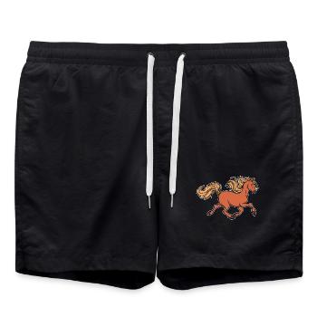 Galopp Pferdeliebe Islandpferde Pferdenarr Pferde - Badeshorts - Schwarz - Vorne - AI Model Male 185 light (185cm)