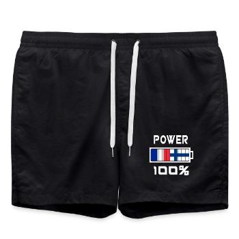Finland and France power 100% - Swim Trunks - black - Front - AI Model Male 185 light (185cm)