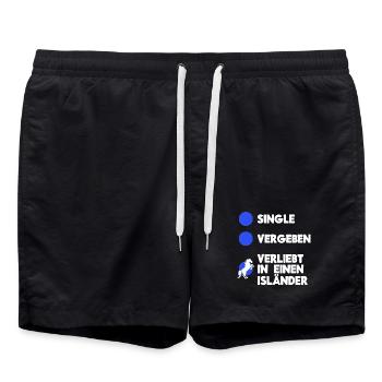 Pferde Humorvoll Statement Islandpferde Pferdefan - Badeshorts - Schwarz - Vorne - AI Model Male 185 light (185cm)