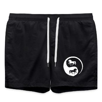 Icelandic Horses Vintage Horses Horse Fan Gallop - Swim Trunks - black - Front - AI Model Male 185 light (185cm)