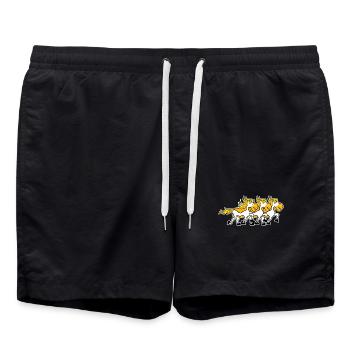 Fohlen Pferde Pferdeliebe Pferdenarr Islandpferde - Badeshorts - Schwarz - Vorne - AI Model Male 185 light (185cm)