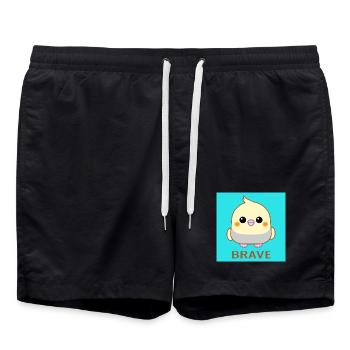 Nymphensittich, niedlicher Papagei, brave - Badeshorts - Schwarz - Vorne - AI Model Male 185 light (185cm)