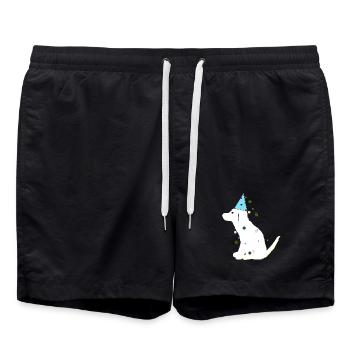niedliche geschenke sohn, hund geburtstag - Badeshorts - Schwarz - Vorne - AI Model Male 185 light (185cm)