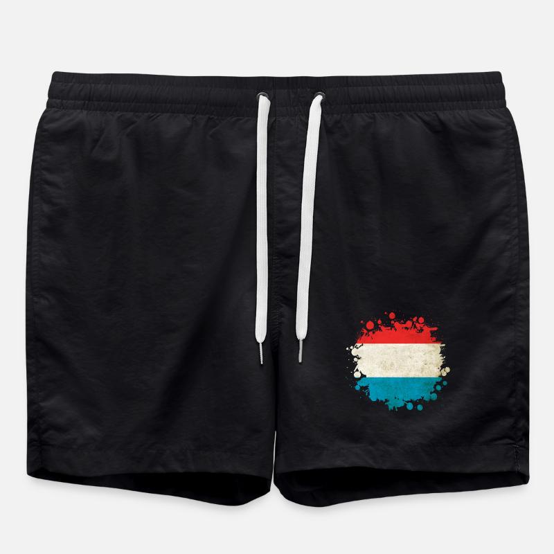 Luxembourg flags blob - Swim Trunks - black
