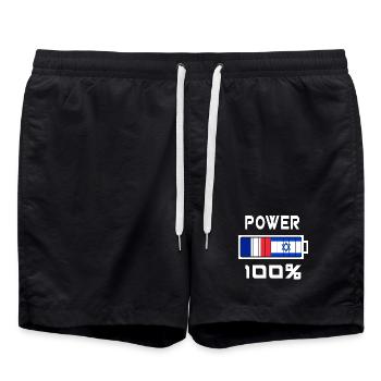 Israel and France feed 100% - Swim Trunks - black - Front - AI Model Male 185 light (185cm)