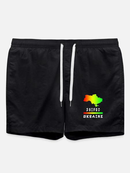 Dnipro Ukraine rainbow design - Swim Trunks - black