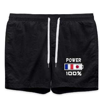 Japon et France Power 100 - Short de bain - noir - Devant - AI Model Male 185 light (185cm)