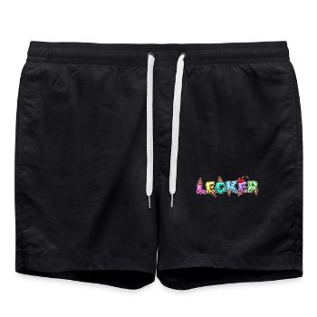 Lecker Nachspeise Eis Süßigkeiten Naschkatzen - Badeshorts - Schwarz - Vorne - AI Model Male 185 light (185cm)