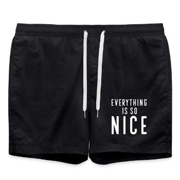 Lustige Sprüche - Badeshorts - Schwarz - Vorne - AI Model Male 185 light (185cm)