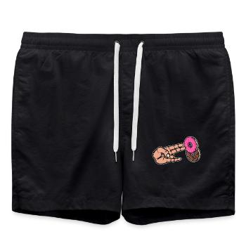 Cuisson Calories Bonbons Beignet Snacking Délicieux - Short de bain - noir - Devant - AI Model Male 185 light (185cm)