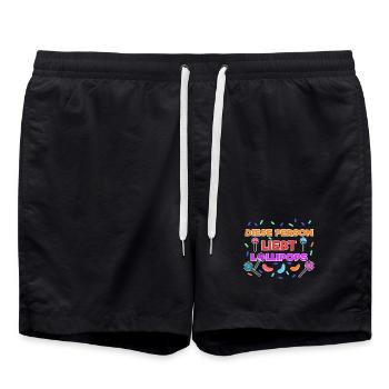 Naschkatzen Bonbon Statement Süßigkeiten Naschen - Badeshorts - Schwarz - Vorne - AI Model Male 185 light (185cm)