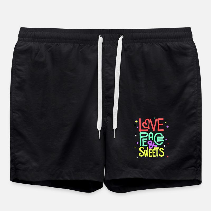 Süßigkeiten Statement Nachspeise Naschkatzen - Badeshorts - Schwarz