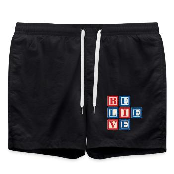 Glauben 2 - Badeshorts - Schwarz - Vorne - AI Model Male 185 light (185cm)