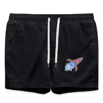 Ice Cream Donut Delicious Dessert Sweets Snack - Swim Trunks - black - Front - AI Model Male 185 light (185cm)