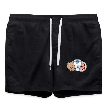 Sweets Biscuits Donut Delicious Snack Dessert - Swim Trunks - black - Front - AI Model Male 185 light (185cm)