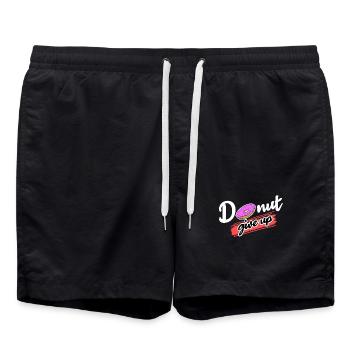 Cool Donut Statement Süßigkeiten Backen Nachspeise - Badeshorts - Schwarz - Vorne - AI Model Male 185 light (185cm)