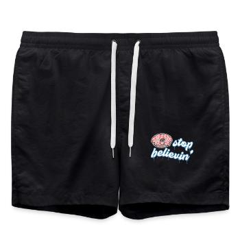Naschen Donut Süßigkeiten Statement Nachspeise - Badeshorts - Schwarz - Vorne - AI Model Male 185 light (185cm)