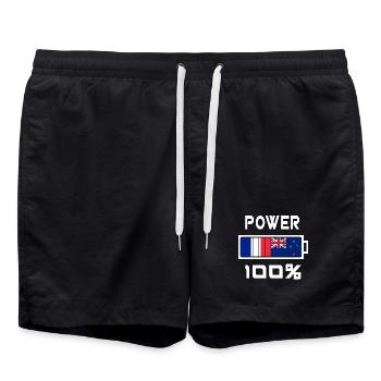 Neuseeland und Frankreich machen 100% - Badeshorts - Schwarz - Vorne - AI Model Male 185 light (185cm)