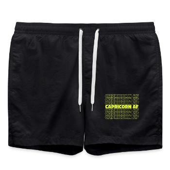 Horoskop Statement Astrologie Tierkreis Steinbock - Badeshorts - Schwarz - Vorne - AI Model Male 185 light (185cm)