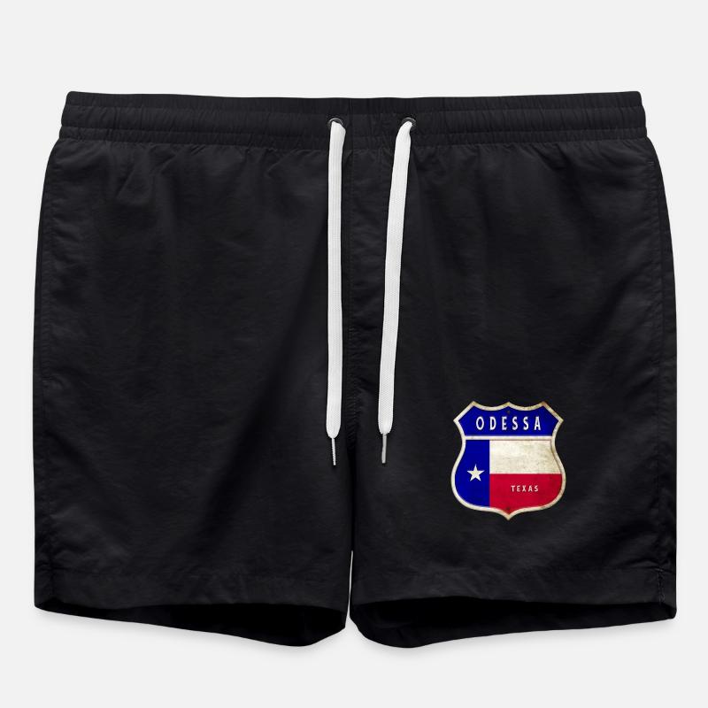 Armoiries du Texas, drapeaux, Odessa - Short de bain - noir