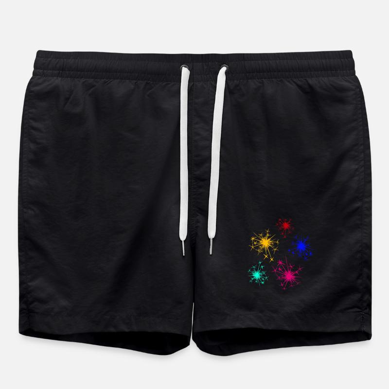 tolle geschenkideen, silvesterfeuerwerk - Badeshorts - Schwarz