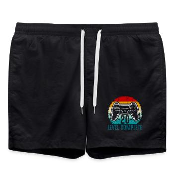 Retro Controller Level Complete - Swim Trunks - black - Front - AI Model Male 185 light (185cm)