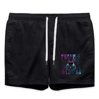 Cyber Cockatiel Neon Bloom - Short de bain - noir - Devant - AI Model Male 185 light (185cm)