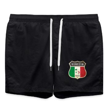 Venezia Italy Coat of Arms Flags Design - Swim Trunks - black - Front - AI Model Male 185 light (185cm)