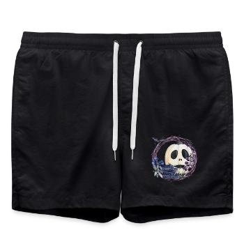 Citrouille d’Halloween - Short de bain - noir - Devant - AI Model Male 185 light (185cm)