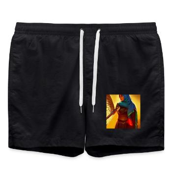Brave Belle Hijab Femme avec Pistolet - Short de bain - noir - Devant - AI Model Male 185 light (185cm)