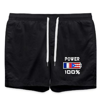 Puerto Rico und Frankreich machen 100% - Badeshorts - Schwarz - Vorne - AI Model Male 185 light (185cm)