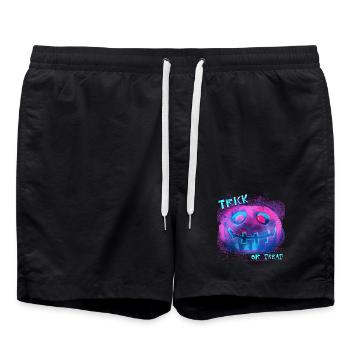 Citrouille néon Trick Or Treat - Short de bain - noir - Devant - AI Model Male 185 light (185cm)