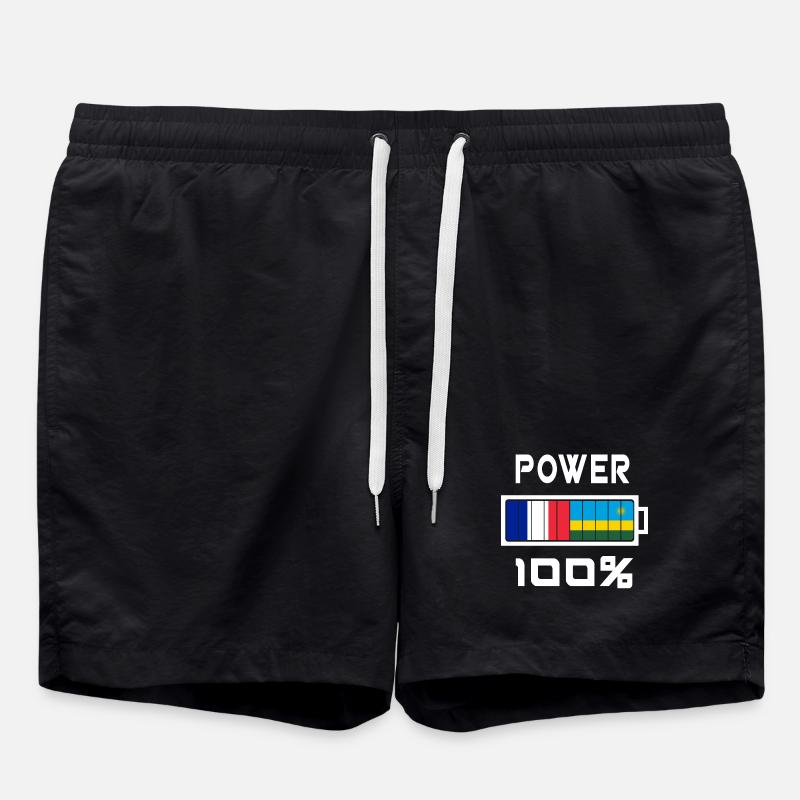 Rwanda and France Power 100 - Swim Trunks - black